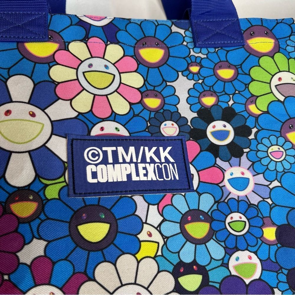 RARE! 2017 COMPLEXCON TAKASHI MURAKAMI HERSCHEL BLUE FLOWER XL TOTE SUPREME BAG - Picture 6 of 14